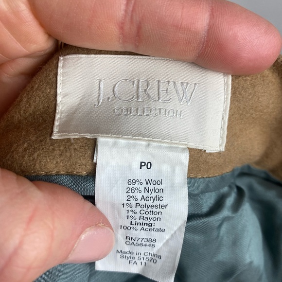 J. CREW COLLECTION Wool Blend Flannel Two-Tone Colorblock Full Circle Skirt 0P - Picture 4 of 8